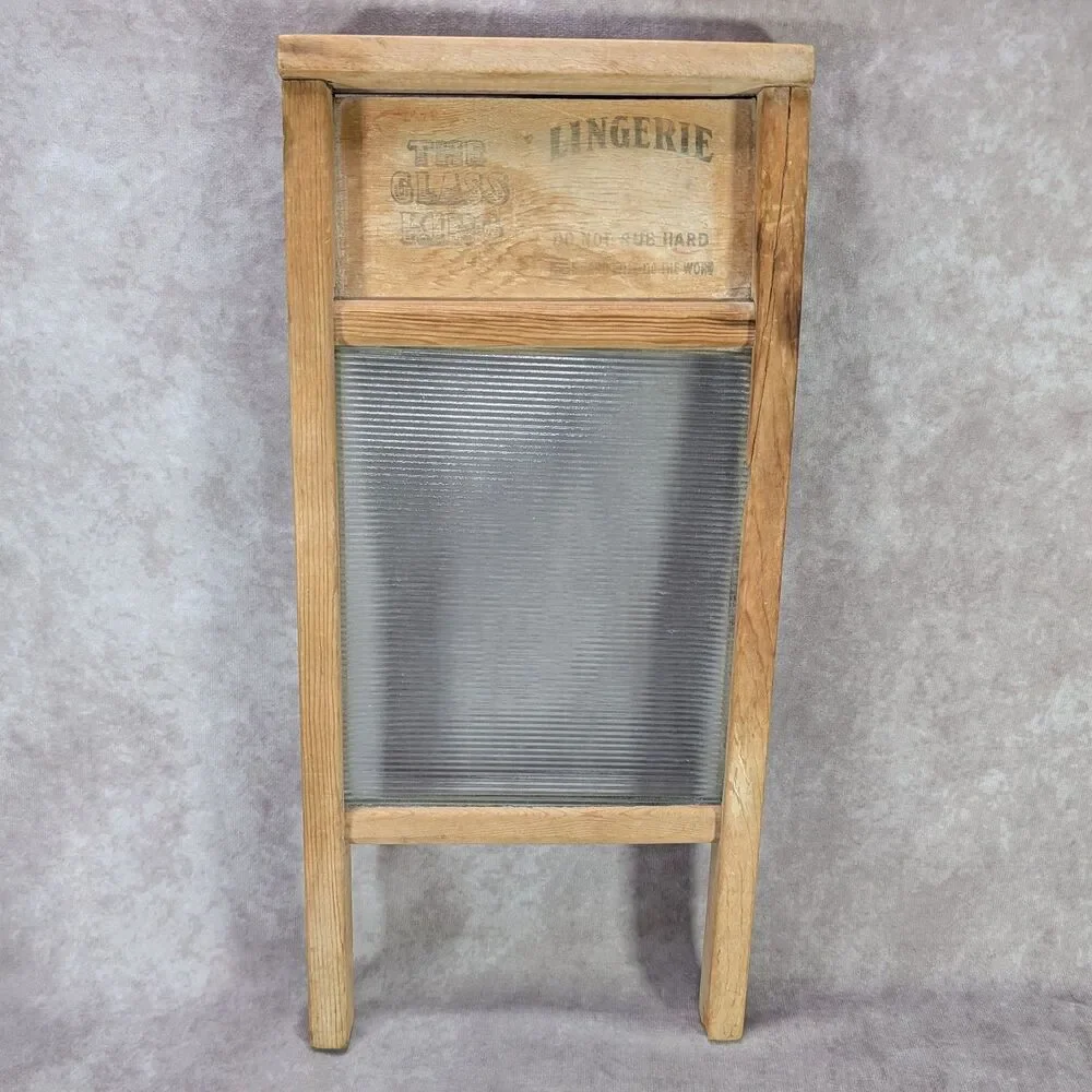 National Washboard Co No 863 The Glass King Lingerie Wash Board Wooden Frame